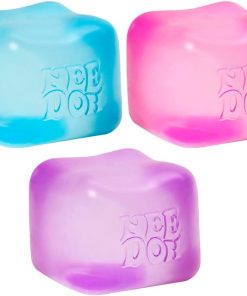 Schylling Needoh Nice Cube Sensory Toy with a Super Solid Squish - Always Returns to its Square Shape - Ages 3 and Up - 1 or 3 Pack Assorted Colours (Nice Cube. 1/3 Pack. Colours Chosen at Random)