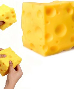 10cm Giant Cheese Squishy Toy.Slow-Rebound Shapeable Squeeze Ball. Realistic Sensory Fidget Toy.Sensory Fidget Toy for Stress Relief. Anxiety Relief Gift for Adults