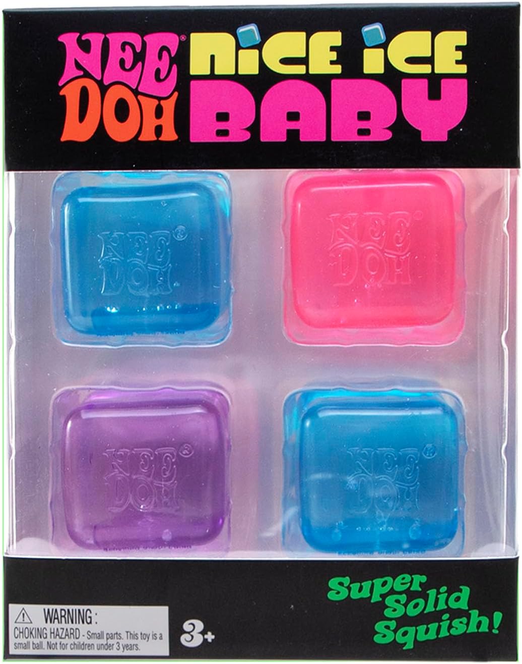 Schylling NeeDoh Nice Ice Baby 4 Pack - Sensory Squeeze Toy - 1.5 Cube - Colors May Vary - Image 2