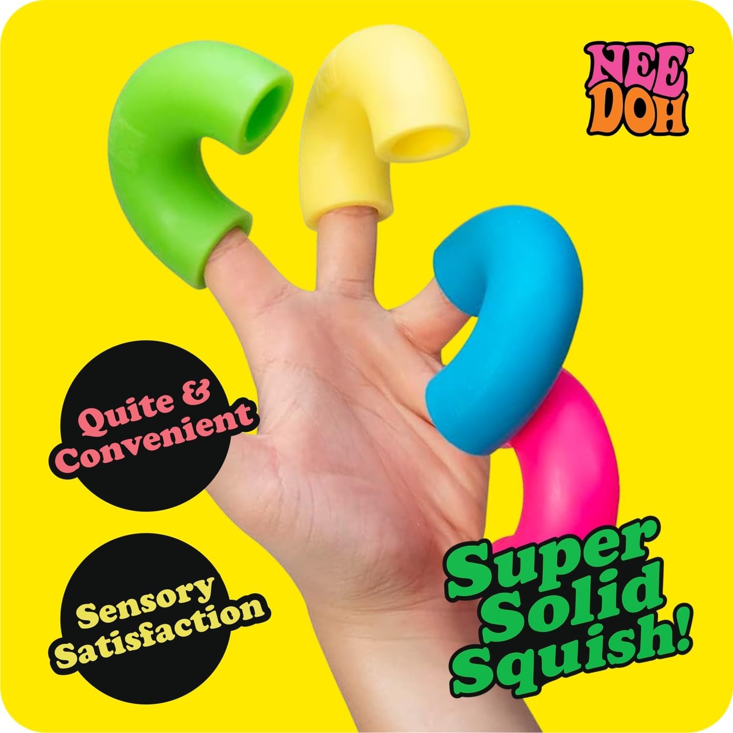 NeeDoh Mac ‘N-- Squeeze - 4 Squishy Noodles - Assorted - Image 2
