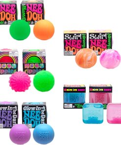 NeeDoh Teenie 10-Pack - 5 Styles of Teenie Squishies- Nice Ice Baby. Original. Swirl. Ripples. Glow - Ages 3 and Up - 10 Teenies Per Pack